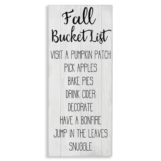 Stupell Industries Fall Bucket List Casual Sign Canvas Wall Art